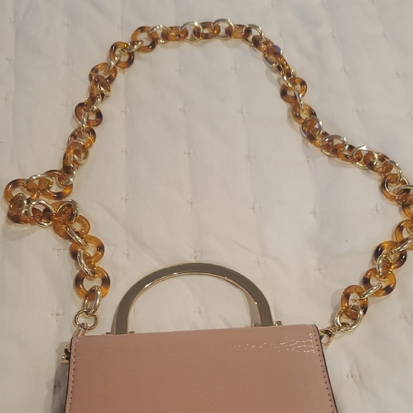 Topshop Pink and Gold Mini Bag with Chain - Picture 6 of 7